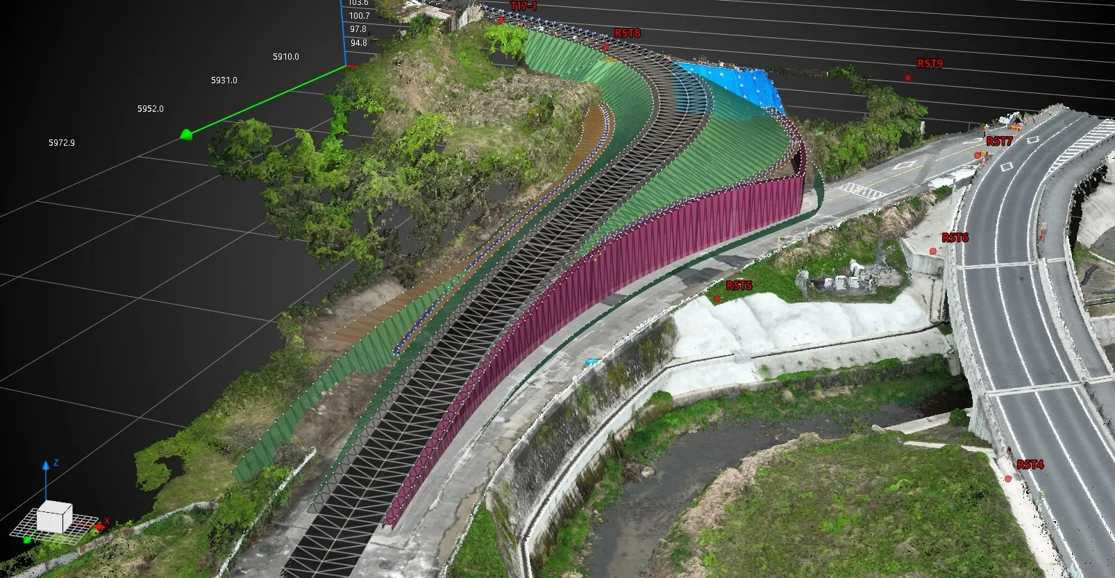 2025年 愛知県内 道路改良工事 (UAV測量～設計データ作成～出来形管理)