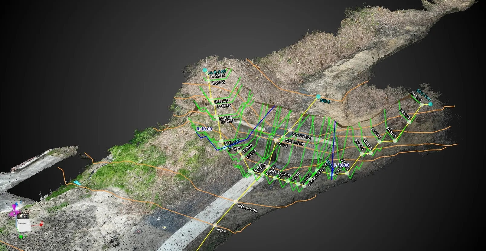2024年 愛知県内 砂防工事 (UAV測量～設計データ作成～出来形管理)