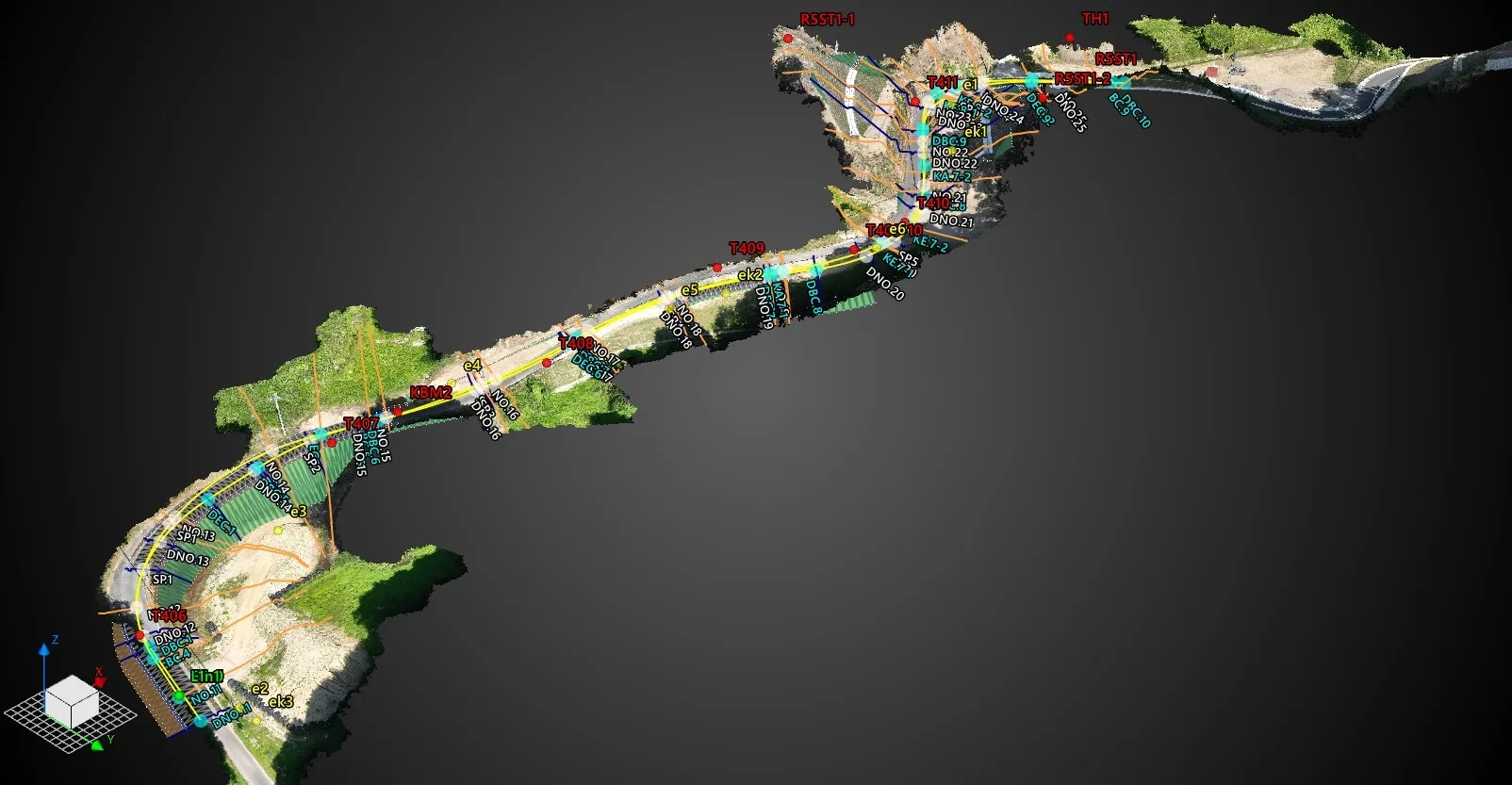 2024年 愛知県内 道路改良工事 (UAV測量～設計データ作成～出来形管理)